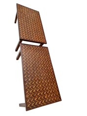 Pair of Mid-Century Modern Side Tables with Mosaic Inlaid Tops, 1960s